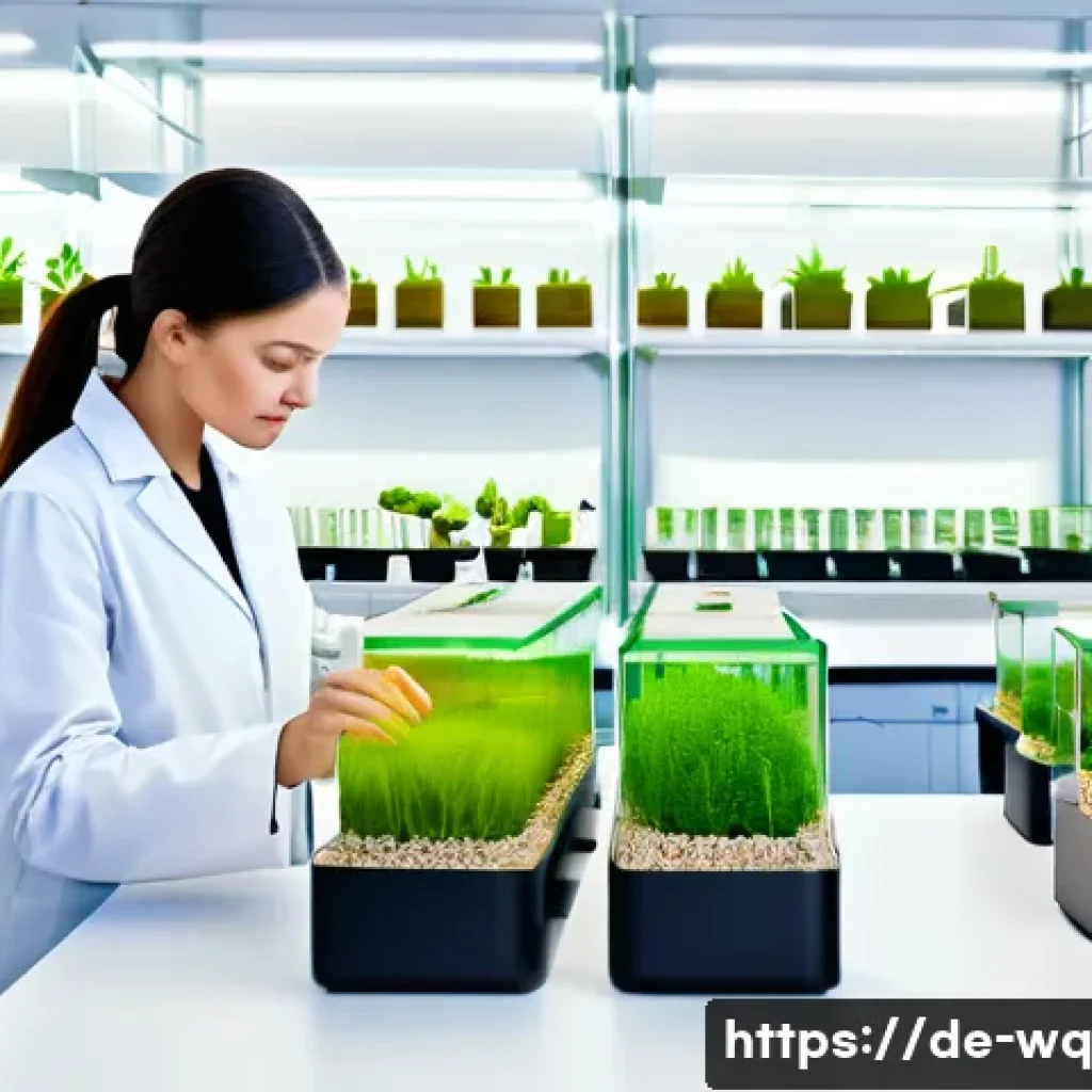 제로웨이스트 화장품의 법적 규제 - A modern sustainable cosmetics laboratory scene in Germany, showing scientists in white lab coats ca...