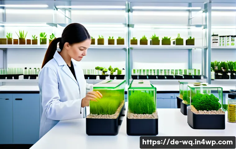 제로웨이스트 화장품의 법적 규제 - A modern sustainable cosmetics laboratory scene in Germany, showing scientists in white lab coats ca...